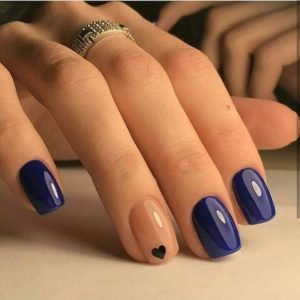 deep blue and nude