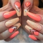bright peach glitter