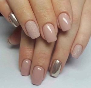 nude glitter chrome