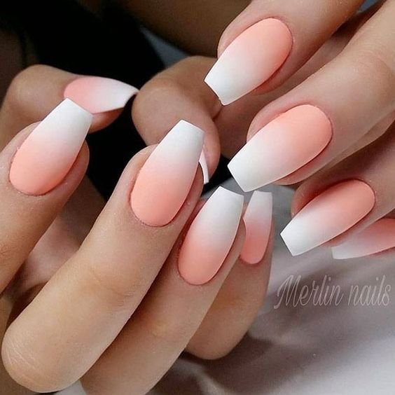 Coral Color Nail Designs For Spring