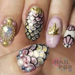 antique mermaid nails
