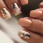 gold flakes peach