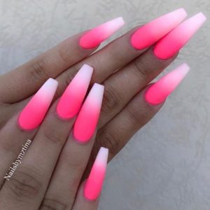 pink ombre acrylic nails coffin