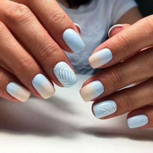 soft ombre Short Acrylic Nails