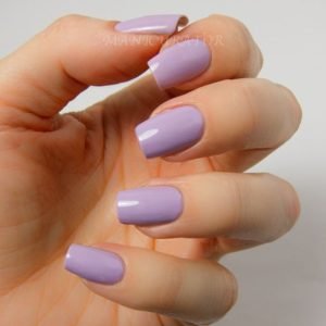 solid lavender Short Acrylic Nails