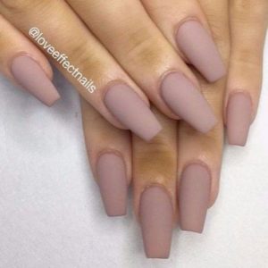 nude acrylic nails coffin