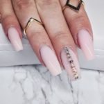 nude long rhinestone