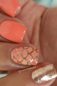 coral mermaid nails