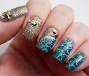 ocean inspired mermaid nails