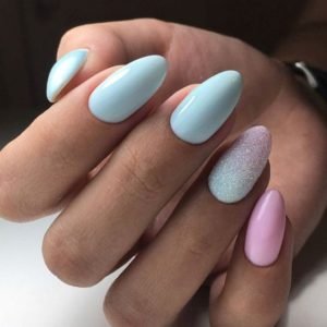 pastel almond nails Short Acrylic Nails