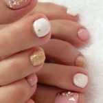 pink gold toe nails