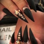 rhinestone stiletto black