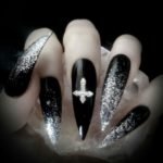silver glitter stiletto