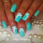 teal white flowers