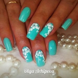 turquoise with white