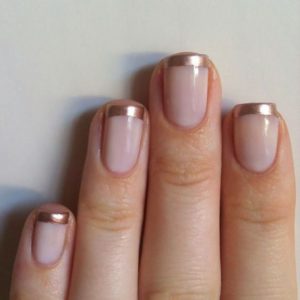 Gold tip French manicure