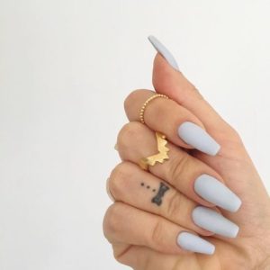 light grey acrylic nails