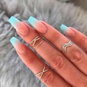 baby blue ombre acrylic nails