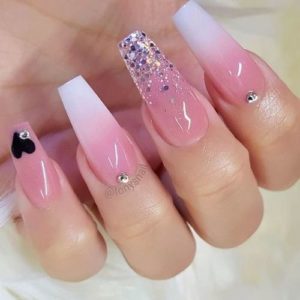 coffin nails and glitter