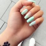 mint green acrylic nails