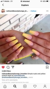 ombre yellow nails
