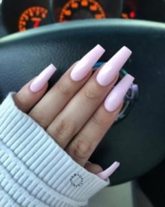Pastel pink colour polish