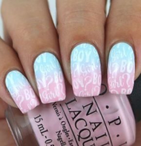 boy, girl and question mark pattern on nails