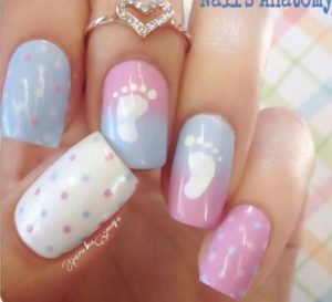 baby footprints nail art