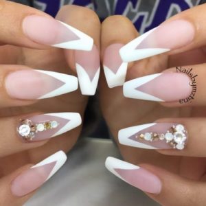 French nail tips with a point
