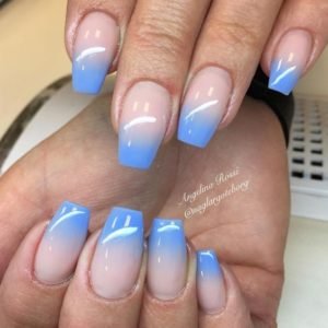 Blue French manicure