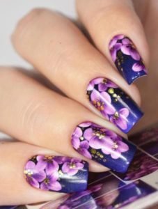 Pink floral pattern nail foil