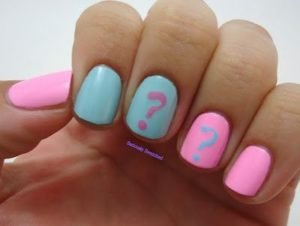 question mark on accent nails