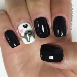 baby elephant nail art on accent nail