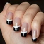 Black and White French Manicure