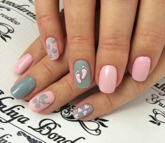 baby shower nail designs
