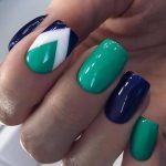 Green and Blue Nail Design