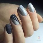 Diagonal Lines Nail Design