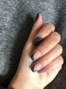 two shades of grey for a french manicure