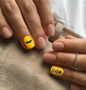 nail art related to batman on accent nails