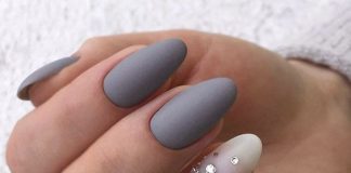 Grey Acrylic Nails Designs