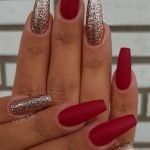 Matte red holiday christmas nails