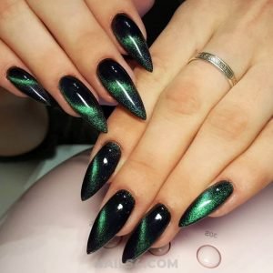 green glitter on black