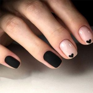small hearts black on nude