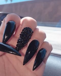 solid black with stones