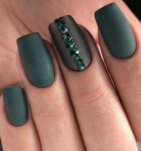 matte green rhinestones