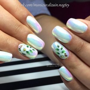 white holo flower