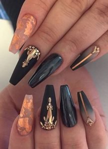 gold rhinestones black ombre