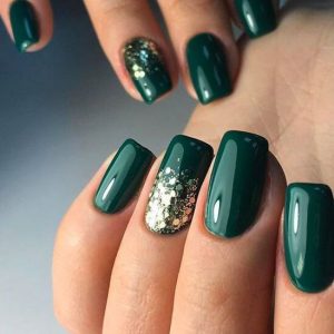 emerald with gold glitter