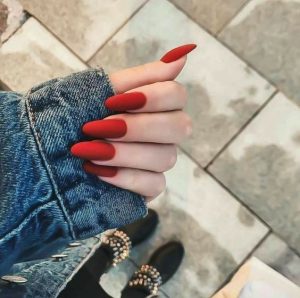 acrylic red nails