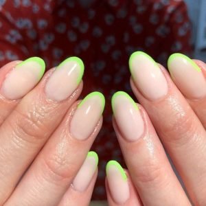 bright green french tip